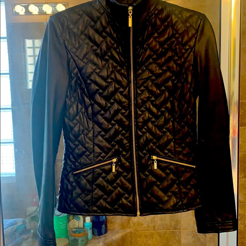 NWOT Cole Haan quilted leather jacket xs